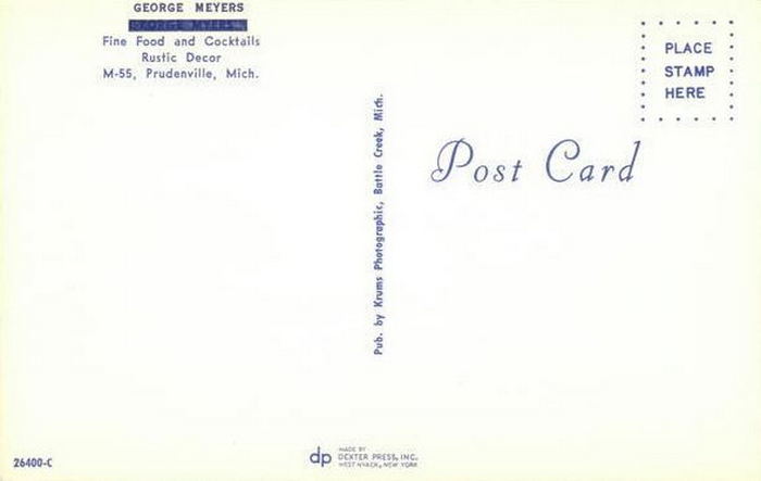 George Meyers Eating House - Vintage Postcard (newer photo)